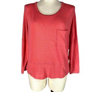 Hail3y:23 Coral Lightweight Sweater NWT Women's Size S/M Long Sleeve Pocket